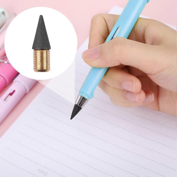 JIKAIX 10 Pcs Pencil Nibs Erasable Replaceable Eternity Refillable Detachable Smooth Writing Graphite Inkless Writing Pen Nibs School Supplies