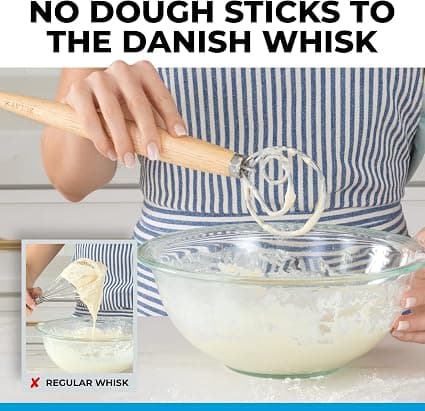 Dansk deigvisp Stor håndmikser - Stor 13” Rustfritt stål