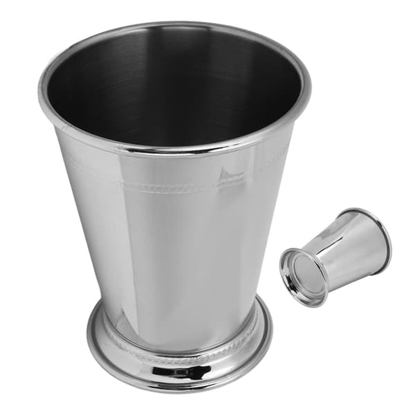 Julep Cup Rustfrit Stål Elegant Retro Høj Stabilitet Perlebesat Mint Julep Cup til Hjemmet Klassisk Sølv