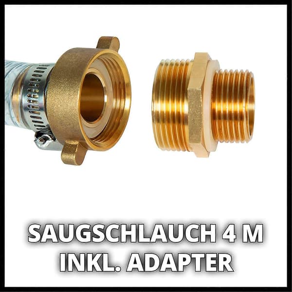 Accessories 7 meter transparent suction hose with brass couplings