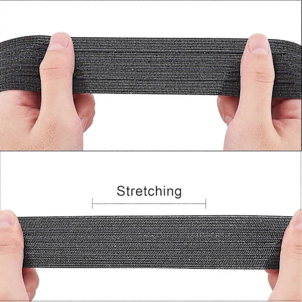 6 meter 37 mm bred skridsikker elastikbånd lige silikone elastisk gribebånd fladt linning til syprojekter tøj sort