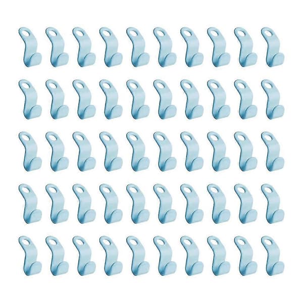 50x Hanger Hooks For Hangers, Space-Saving And Wardrobe Organizer, Blue Hanger Blue Blue