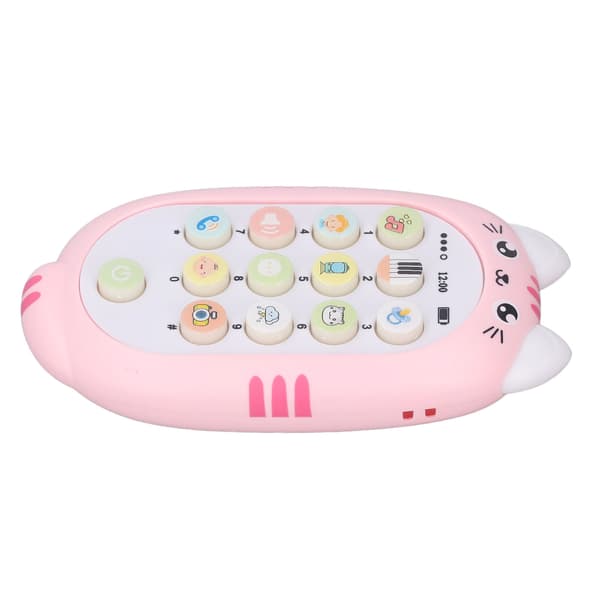 Babyleketelefon med musikk og lys for 1 år gamle jenter og gutter, rosa gave