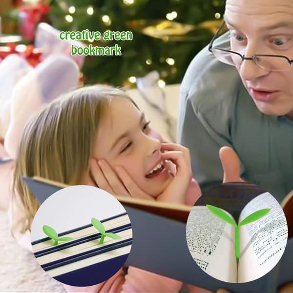 8 st grodd små gröna bokmärken, silikongräs grodd