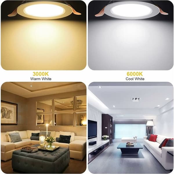 Indbygget spotlight LED-spotlight med 5 runde loftslamper (6 stk. kold hvid)