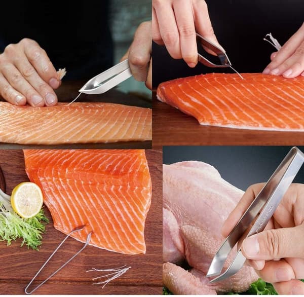 Sæt med 2 professionelle benplukkere i rustfrit stål - Fiskebenplukker