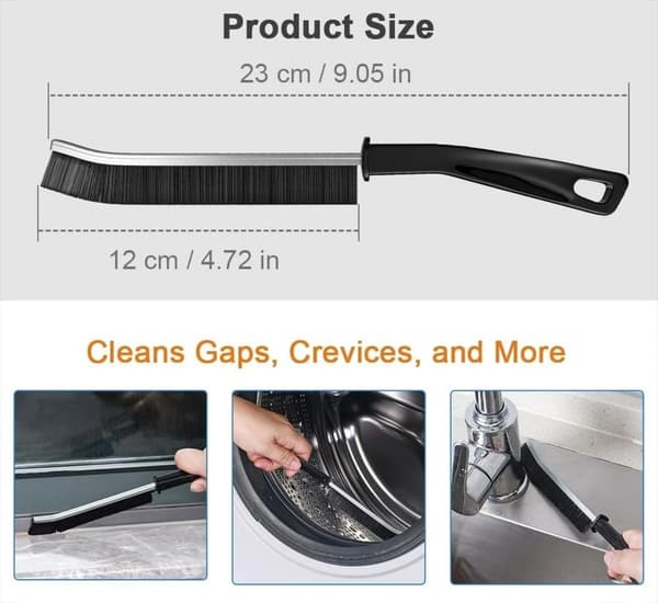 Tile Grout Cleaning Brush, Corner Brush for Kitchen and Bathroom, Black, 5 Pieces