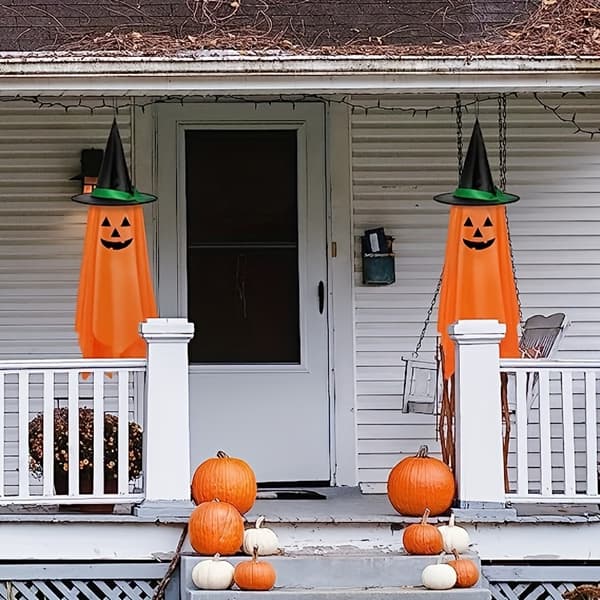 Halloween græskar og spøgelse hængende dekorationer til have og træ Orange Orange