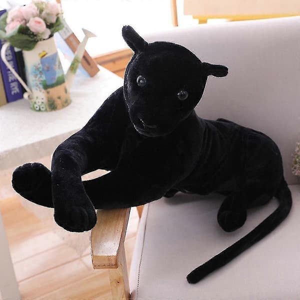Deluxe Paws Stor Sort Panter Realistisk Plysdyr Blød Legetøj 100cm