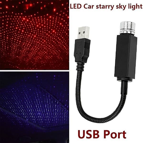Bil LED Stjernehimmel Bil Interiør Atmosfære Tak Natt Stjernelys Lampe USB Atmosfære Lys (Blå)