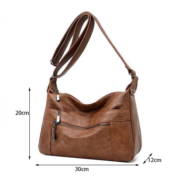 Women's Leather Crossbody Bag Multi-Pocket Soft Women's Leather Shoulder Bag Handbag Lightweight with Adjustable Strap (Yellow)