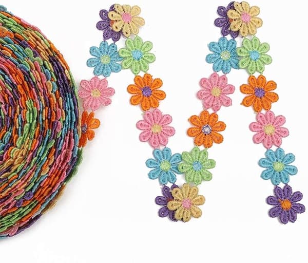Fargerik Daisy Blomsterblonde Dekorasjon Bryllup Strikking Brodert DIY