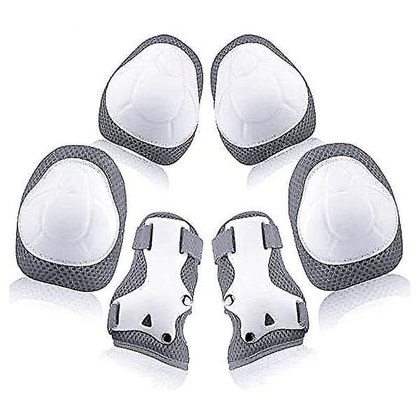 Barn Skate Pads 6 st Justerbara Barn Knäskydd Armbågsskydd Handledsskydd Skyddsutrustning Set (Grå)