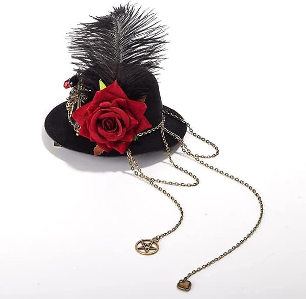 Viktoriansk Steampunk Mini Hatt Hårklämma Fest Hatt Dans Cocktail Håraccessoar