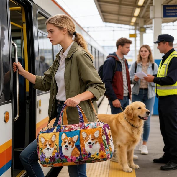 resväska söt hund retro-påse -