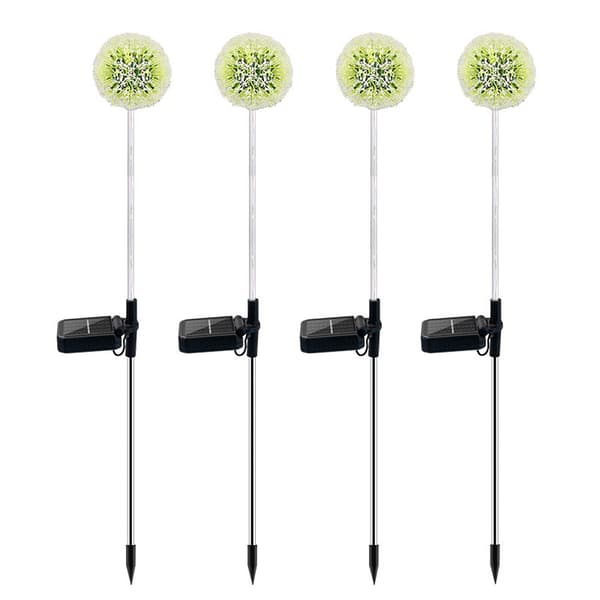 Solcellelamper udendørs, 4 stykker mælkebøtte solcellelamper med LED-farveskift, vandtætte udendørs solcellelamper til græsplæne, balkon,