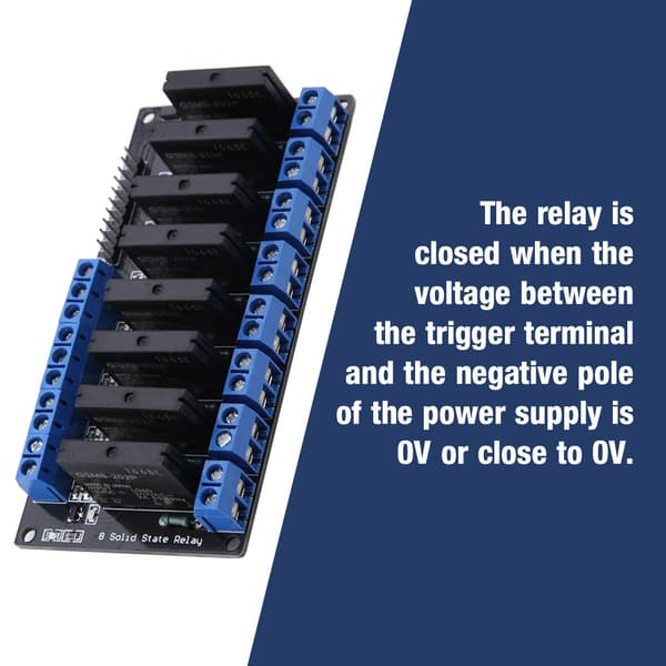 8-kanals solid state-relämodul DC-AC lågnivåtrigger med säkring