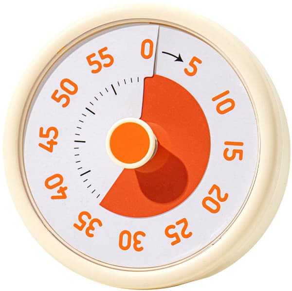 Visuel Timer til Børn, 60 Minutters Nedtællingstimer med Lydløs Drift, til Klasseværelsesstudier, Madlavning og Pomodoro, Gul 11x5x11 cm