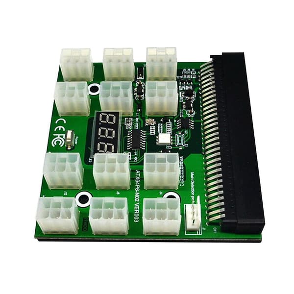 12V Serverin virtalähde PCI-e 12x6-nastainen adapteri Breakout-kortilla