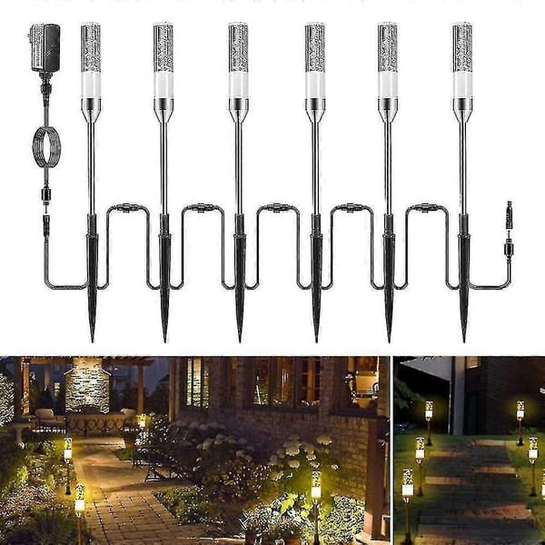 Low-voltage landscape lighting can be extended to LED path lights, landscape lighting 12 volt 6-in-1 waterproof crystal bubble acrylic cast ground spike light