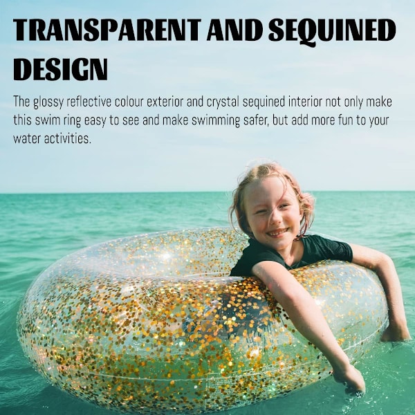 Badring transparent badring blinkande vuxen badring uppblåsbar badring sommar simning strand pool leksaker