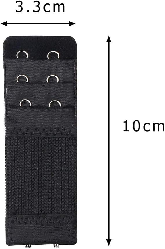 6-pack BH-förlängare med 2/3-hakor för kvinnor (vit, svart, beige)