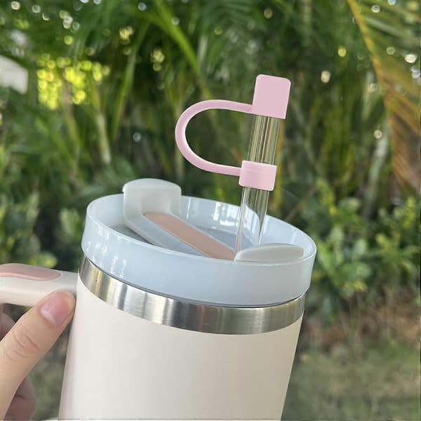 5-pack Silikonlock för Sugrör - Dammtäta Sugrörslock för 40 oz Glas och Vattenflaskor