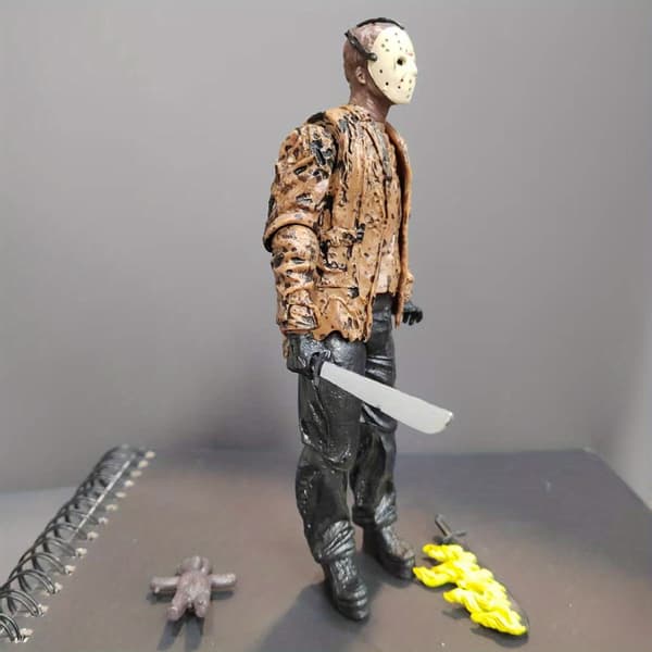 Ledbar Rörlig Mask Mördarstaty Läskig Dockmodell Halloween Dekoration Figurin 1st 1pc