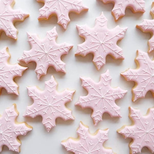 5 Pieces Stainless Steel Snowflake Cookie Cutters, Various Sizes, Christmas Cookie Molds