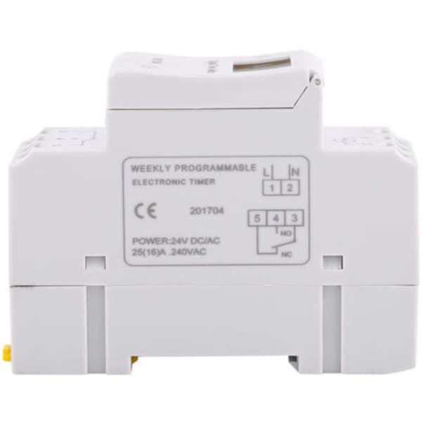 LCD-skjerm, programmerbar ukentlig elektronisk relétimer, 16 PÅ- og AV-innstillinger (AC/DC24V)
