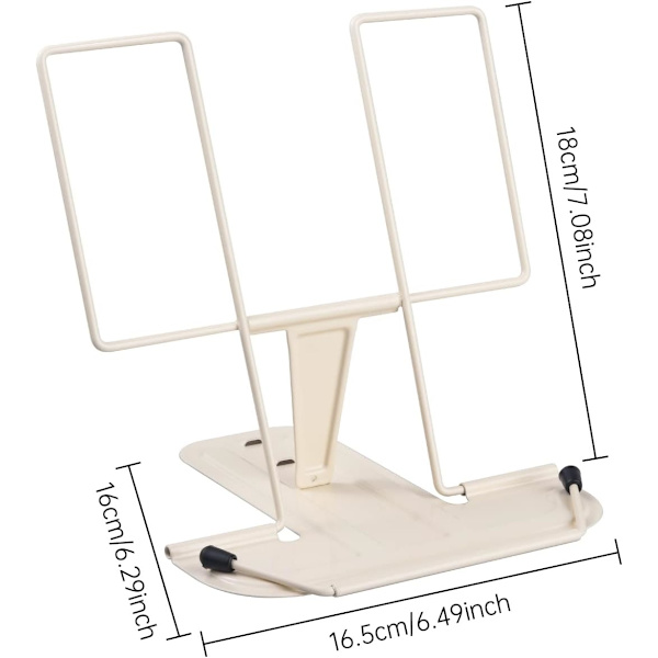 Bogstøtte til læsning, bogstand kokbogsstativ (beige)