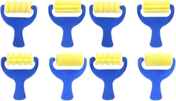Färgroller Mini Målningsskum Svampborste Verktyg Svamp Färgrollers för Barn Målning Lärande 4-pack