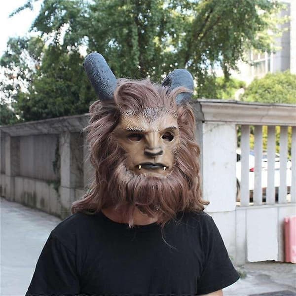 Beast Mask Beast Cosplay Mask with Wig for Adults (FMY)