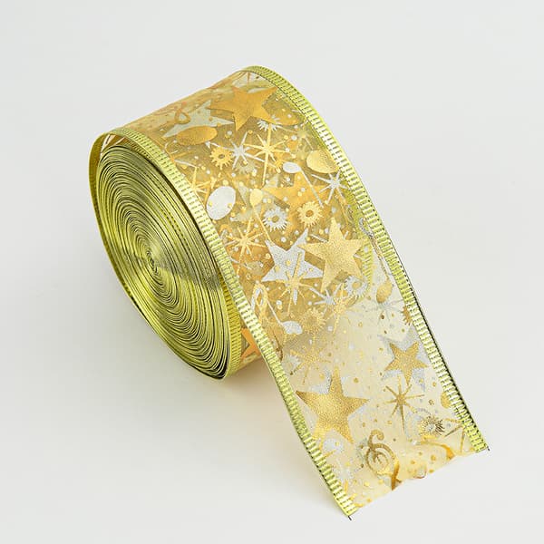 2 stiler julebånd glitterbånd ornament blondebånd stjernemønster