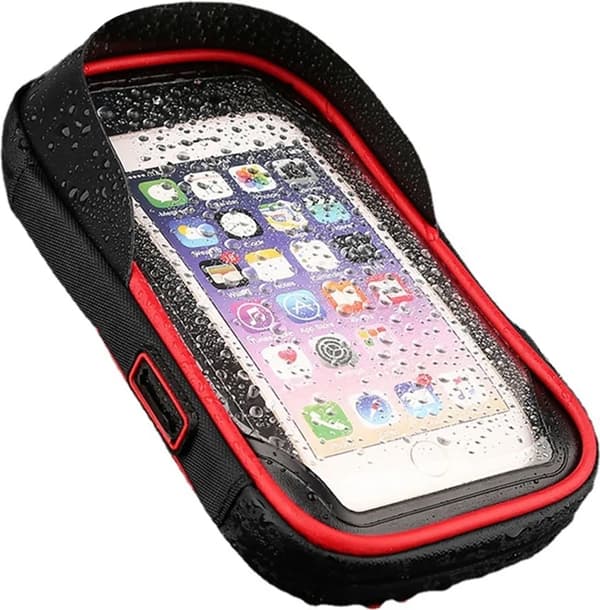 Red Waterproof Bicycle Mobile Holder with Touch Screen, 360° Rotatable, Adjustable