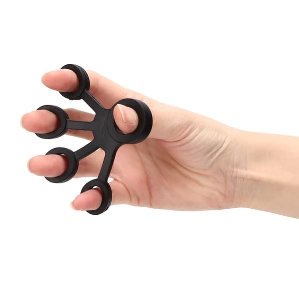 Håndstyrketræner Ring Expander Finger Trækring Fingertræning Modstandsbånd Sort