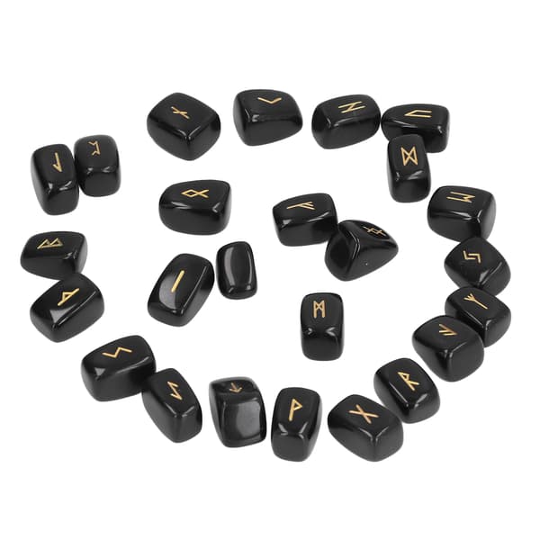 Runestones Ancient Runes Fine Craftsmanship Stylish Appearance Obsidian Material Runeset