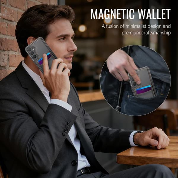 Samsung Galaxy S26+ / S26 Plus 5G Cover Etui JEEHOOD J10 Flip Card Bag MagSafe Split RFID Læder