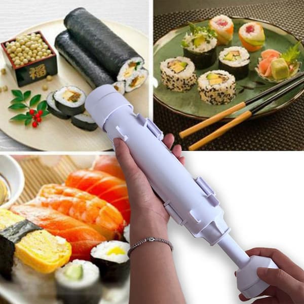 Sushi-kit, Professionell Sushi-maskin Grönsaks- och Kött-Sushi-kit, Rörformad Mat-Sushi-form Vit