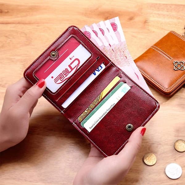 Tool Bag - Women's Wallet Small Rfid Compact Bifold Leather Pocket Wallet Women's Mini Wallet With ID Window