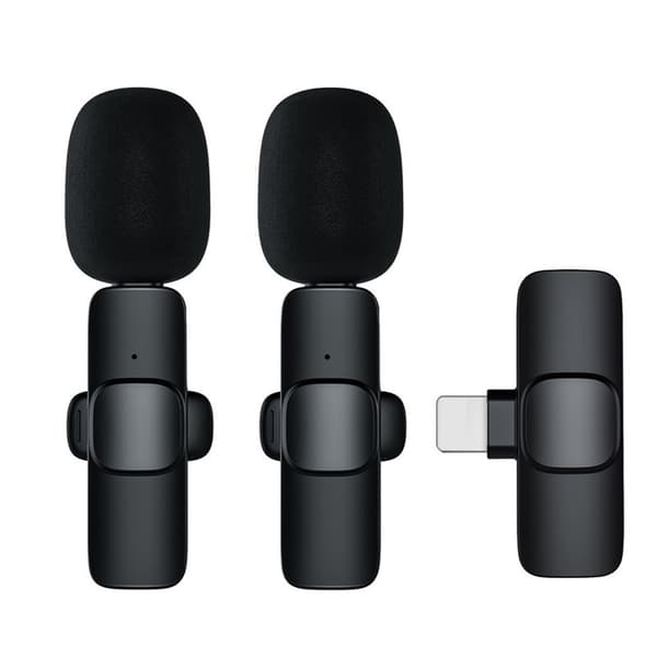 2 Professional Lavalier Microphones (iPhone Connector), Wireless Microphone for Camera/Computer/MacBook/Phone, for Video Recording, YouTube, Vlog