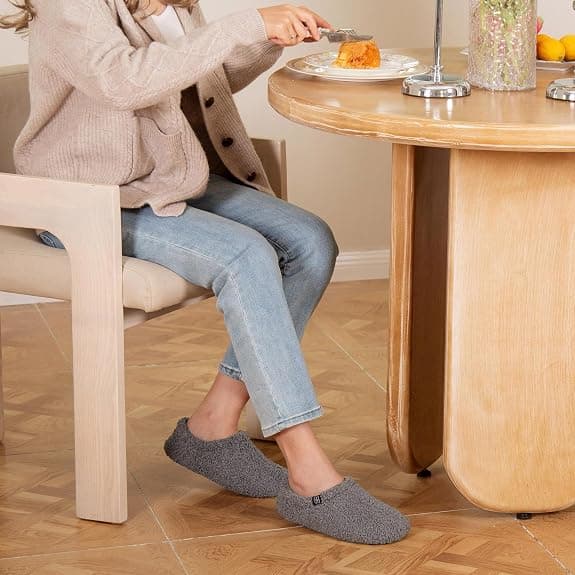 Hjemmesko med memory foam og fleecefor til damer og herrer -FA-