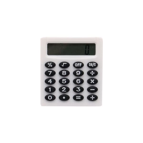 2 Pieces Pocket Calculator Mini Calculator Digit Calculator Small Square Calculator, Black and White