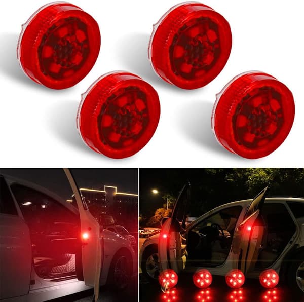 4 st Universal Trådlös Bil Dörr LED Varningsljus, Säkerhetsljus