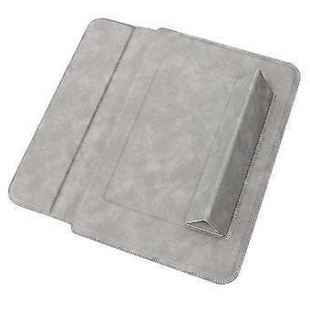 Multifunktionelt Computer Sleeve Usynlige Magneter Stativ, Vandafvisende Læder Notebook Beskyttelse Til Laptop Beskyttelse lysegrå light gray light gray