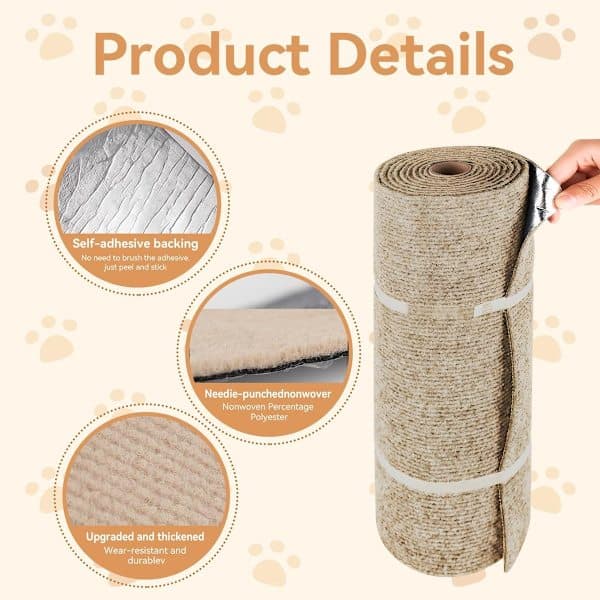 Cat Scratching Post 30 x 100 cm Cat Scratch Mat Kitten Toy Anti-Scratch Cat Furniture Protector for Sofa Scratching Post Climbing Wall for Cats