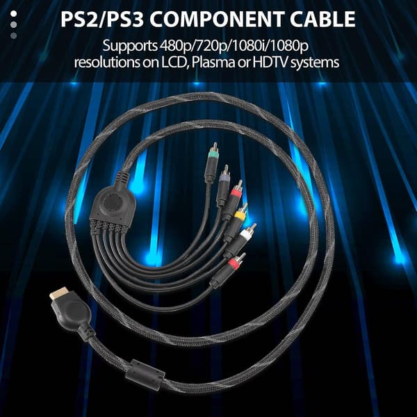 Egnet til Ps2/ps3 Komponentkabel 1.8m Egnet til Ps 2/3 Høj Opløsning Spilkabel Tilbehør