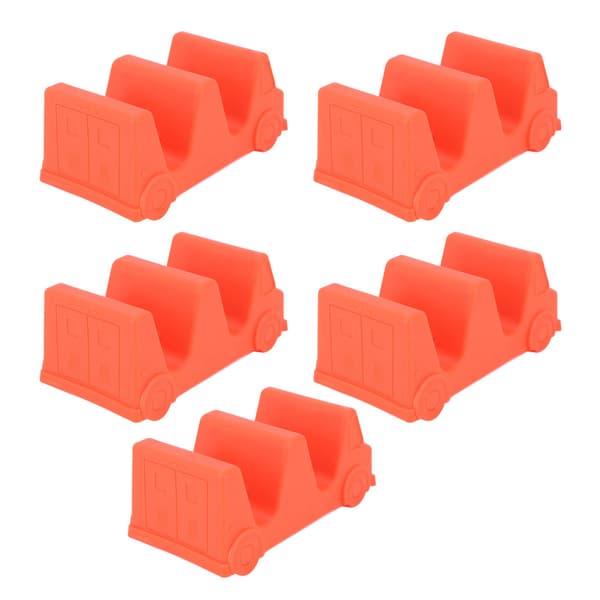 5 Pcs Taco Holder Set Small Car Shape Wave Shape Taco Tray for Kitchen Restaurant Orange