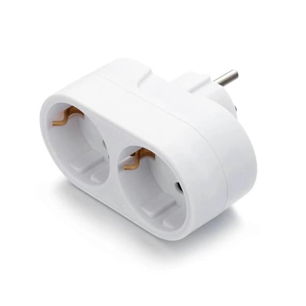 2-vejs dobbeltstikdåse, multistikadapter, horisontal X