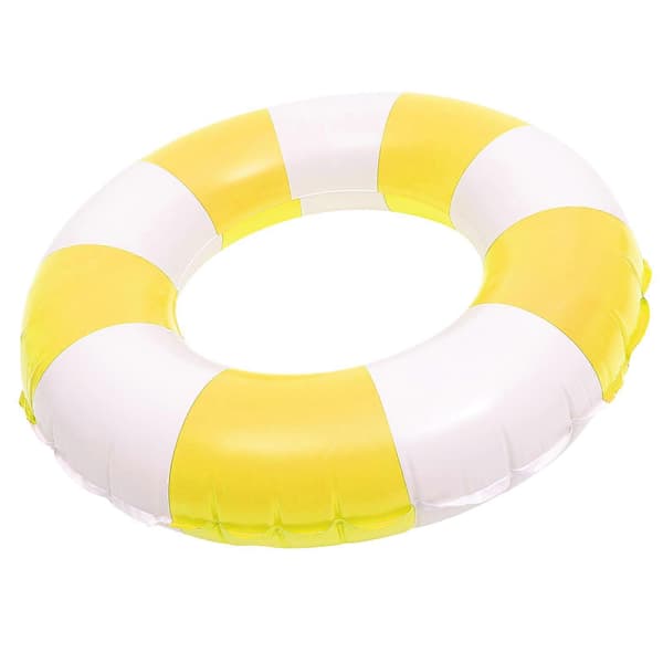 Pool Float Badring Uppblåsbar Pool Float Badring Vuxen Poolring Badring Float Gul Gul Gul Yellow Yellow 90X8CM